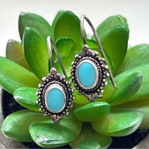 Southwestern Turquoise Howlite Sterling Silver Earrings